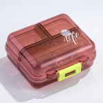 Mizi Small Pill Box Portable Dispensing Medicines Boxes, Colour: 7 Grid (Brown)