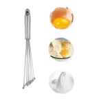 2 PCS Manual Whisk Stainless Steel Glass Bead Egg Whisk Kitchen Household Hand-Held Baking Tools Type C  10 Inch