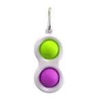 3 PCS Press Bubble Fun Mini Pressure Relief Fingertip Toy Silicone Finger Practice Keychain(Green + Purple)