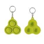 4 PCS Press Bubble Fun Mini Pressure Relief Fingertip Toy Silicone Finger Practice Keychain,Style: Triangle (Green)