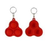 4 PCS Press Bubble Fun Mini Pressure Relief Fingertip Toy Silicone Finger Practice Keychain,Style: Triangle (Red)