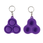 4 PCS Press Bubble Fun Mini Pressure Relief Fingertip Toy Silicone Finger Practice Keychain,Style: Triangle (Purple)