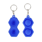 4 PCS Press Bubble Fun Mini Pressure Relief Fingertip Toy Silicone Finger Practice Keychain,Style: Hexagon (Blue)