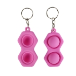 4 PCS Press Bubble Fun Mini Pressure Relief Fingertip Toy Silicone Finger Practice Keychain,Style: Hexagon (Pink)