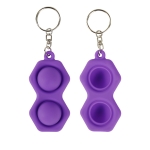 4 PCS Press Bubble Fun Mini Pressure Relief Fingertip Toy Silicone Finger Practice Keychain,Style: Hexagon (Purple)