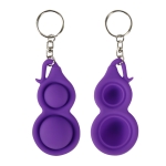 4 PCS Press Bubble Fun Mini Pressure Relief Fingertip Toy Silicone Finger Practice Keychain,Style: Small Gourd (Purple)