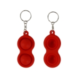 4 PCS Press Bubble Fun Mini Pressure Relief Fingertip Toy Silicone Finger Practice Keychain,Style: Figure 8 (Red)