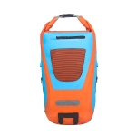 25L Outdoor Sports Waterproof Backpack PVC Cycling Travel Storage Bag(Orange + Lake Blue)