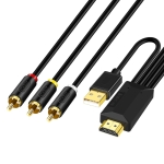 5m JingHua HDMI-3RCA HDMI To 3RCA Conversion Cable Set-Top TV Projector AV Lotus Converter Cable