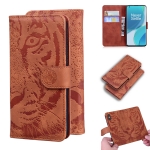 For OnePlus 9 Pro Tiger Embossing Pattern Horizontal Flip Leather Case with Holder & Card Slots & Wallet(Brown)
