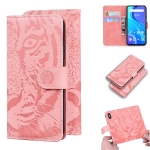 For UMIDIGI A7S Tiger Embossing Pattern Horizontal Flip Leather Case with Holder & Card Slots & Wallet(Pink)