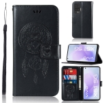 For vivo X51 5G Wind Chime Owl Embossing Pattern Horizontal Flip Leather Case with Holder & Card Slots & Wallet(Black)