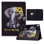 Electric Pressed TPU Colored Drawing Horizontal Flip Leather Case with Holder & Pen Slot For iPad 10.2 (2019) / (2020) & iPad Air 10.5(2019)(Flower Elephant)