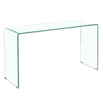 [US Warehouse] Tempered Glass Sofa Table with Rounded Edges, Size: 43.3×13.78×29.53 inch