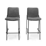 [US Warehouse] 2 PCS Household Retro Velvet Fabric Imitation Leaf Meridian Texture Dining Chair, Size: 110 x 58 x 55cm(Grey)