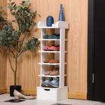 [US Warehouse] Modern Design Multi-layer Wooden Shoes Racks Storage Stand (White)