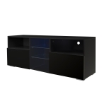 [US Warehouse] Simpleness Creative Furniture High-Gloss TV Cabinet with LED Lights, Size: 47.2×13.8×17.7 inch(Black)