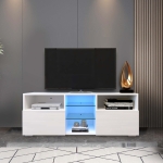 [US Warehouse] Simpleness Creative Furniture High-Gloss TV Cabinet with LED RGB Lights, Size: 47.2×13.8×17.7 inch(White)