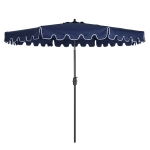 [US Warehouse] 9ft Outdoor Waterproof Sun Umbrella Garden Beach Sun Protection Center Pillar Parasol with Tilt Button  and Crank Lift Function(Blue)