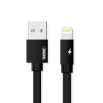 REMAX RC-094i 2m 2.4A USB to 8 Pin Aluminum Alloy Braid Fast Charging Data Cable (Black)