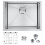 [US Warehouse] Stainless Steel Single Bowl Kitchen Sink, Size: 23x18x9 inch