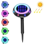 TG-JG00128 8 LEDs Spotted Long Tube Solar Outdoor Waterproof Plastic Garden Decorative Ground Plug Light Intelligent Light Control Buried Light, Colorful Dimming