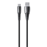WK WDC-085 3A Type-C / USB-C Goldsim Aluminum Alloy Charging Data Cable, Length: 1.2m(Black)
