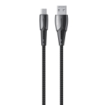 WK WDC-085 3A Micro USB Goldsim Aluminum Alloy Charging Data Cable, Length: 1.2m(Black)