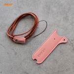 For JUUL Hat-Prince ENKAY Litchi Texture Half Surrounded PU Leather Case with Nylon Lanyard(Pink)