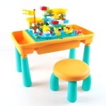 Multifunctional Building Table Learning Toy Puzzle Assembling Toy For Children, Style: Table + Chair + 101 Blocks