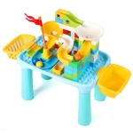Multifunctional Building Table Learning Toy Puzzle Assembling Toy For Children, Style: Small Table + 76 Blocks