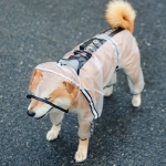 Dog Raincoat Four Foot Waterproof Transparent Reflective Poncho, Size: XS(Matte White)