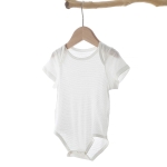 Baby Bamboo Fiber Short-sleeved Bodysuit (Color:Beige Size:73)