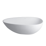 [US Warehouse] Solid Surface Oval Freestanding Soaking Bathtub, Size: 67 x 34 x 21.58 inch