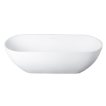 [US Warehouse] Solid Surface Oval Freestanding Soaking Bathtub, Size: 59 x 29.12 x 21.58 inch
