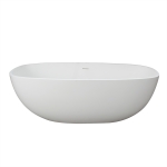 [US Warehouse] Solid Surface Oval Freestanding Soaking Bathtub, Size: 65 x 29.34 x 21 inch