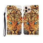 For iPhone 11 Pro Max Painted Pattern Horizontal Flip Leathe Case(Leopard)