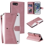 Stitching Calf Texture Horizontal Flip Leather Case with Holder & Card Slots & Wallet For iPhone 8 Plus / 7 Plus(Rose Gold)