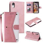 Stitching Calf Texture Horizontal Flip Leather Case with Holder & Card Slots & Wallet For iPhone XR(Rose Gold)