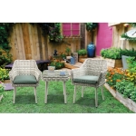 [US Warehouse] 3 PCS /Set Outdoor Patio Bistro Table Chair Furniture Set