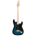 [US Warehouse] Glarry GST Ⅱ Electric Guitar with Wilkinson Pickup & Daddario String &  Maple Fingerboards (Blue)