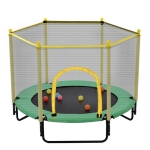 [US Warehouse] Mini Toddler Trampolines with Safety Enclosure Net, Size: 5FT (Green)