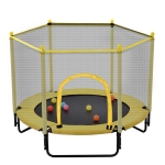 [US Warehouse] Mini Toddler Trampolines with Safety Enclosure Net, Size: 5FT (Yellow)