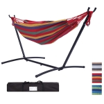 [US Warehouse] 112 inch Large Size Double Classic Hammock with Carrying Pouch (Red Stripes)