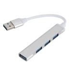 A809 USB 3.0 x 1 + USB 2.0 x 3 to USB 3.0 Multi-function Splitter HUB Adapter (Silver)