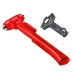 Car Safety Life-Saving Hammer Car Emergency Multifunctional Window Breaker, Colour: Deluxed Red With Fixed Rack
