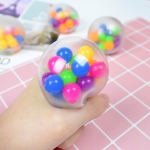 6 PCS 6 Cm Color Beads TPR Vent Ball Decompression Toy, Colour: Color Ball