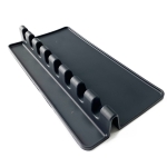 2 PCS Silicone Spoon Holder Kitchen Utensils Anti-Fouling Mat Drain Rack 8 Slot(Black)