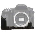1/4 inch Thread PU Leather Camera Half Case Base for Canon EOS 90D (Black)