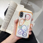 Integrated Design Pattern Protective Case For iPhone XS / X(Orange Circle Smile)